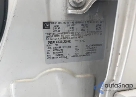 2014 Chevrolet Captiva Sport Ltz z USA, uszkodzony, nr VIN 3GNAL4EK7ES626696